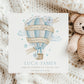 Personalised New Baby Boy's Hot Air Balloon Card