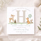 Personalised Godson Christening, Baptism Card - Woodland Theme