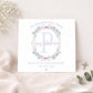 Personalised Christening, Baptism, Naming Day Card for Girls, Floral Wreath