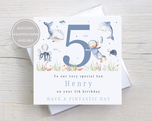 Personalised Under the Sea Birthday Card