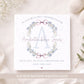 Personalised Christening, Baptism, Naming Day Card for Girls, Floral Wreath