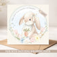 Personalised Girl's Bunny Easter Wreath Card