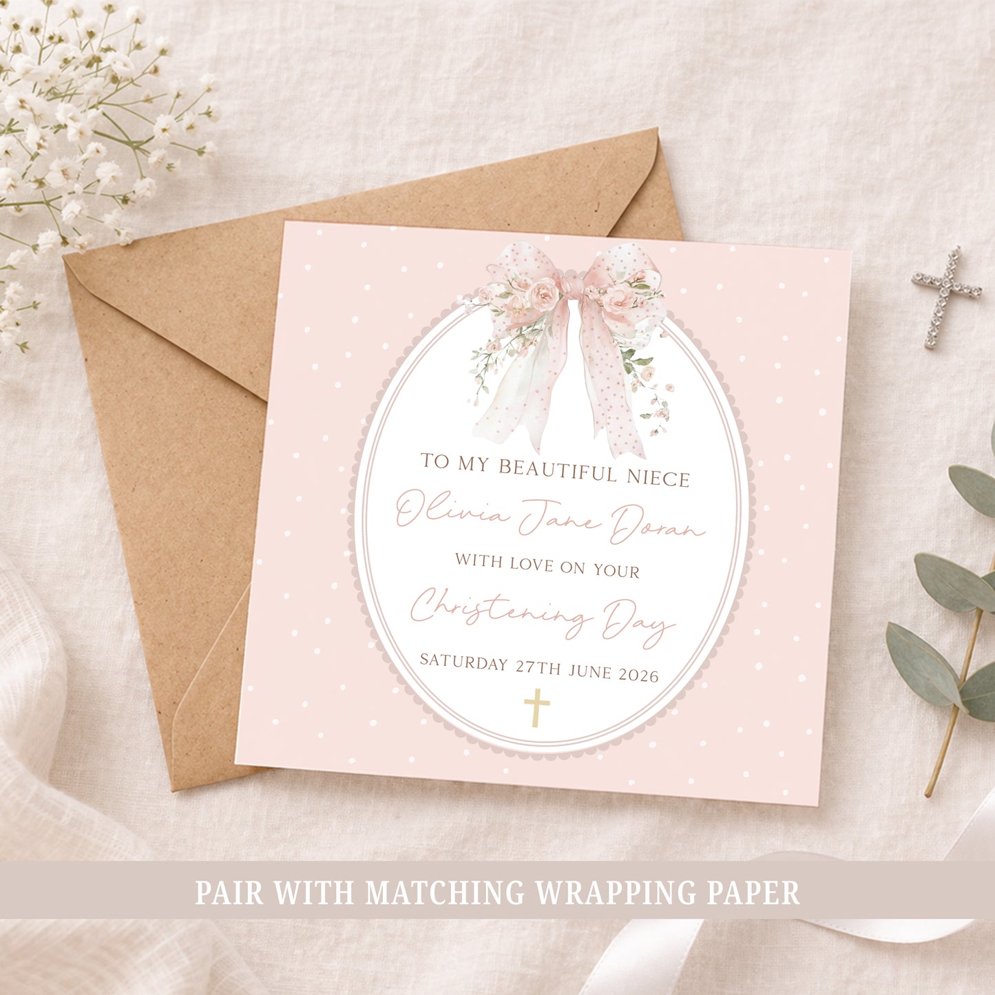 Personalised Goddaughter Christening or Baptism Card