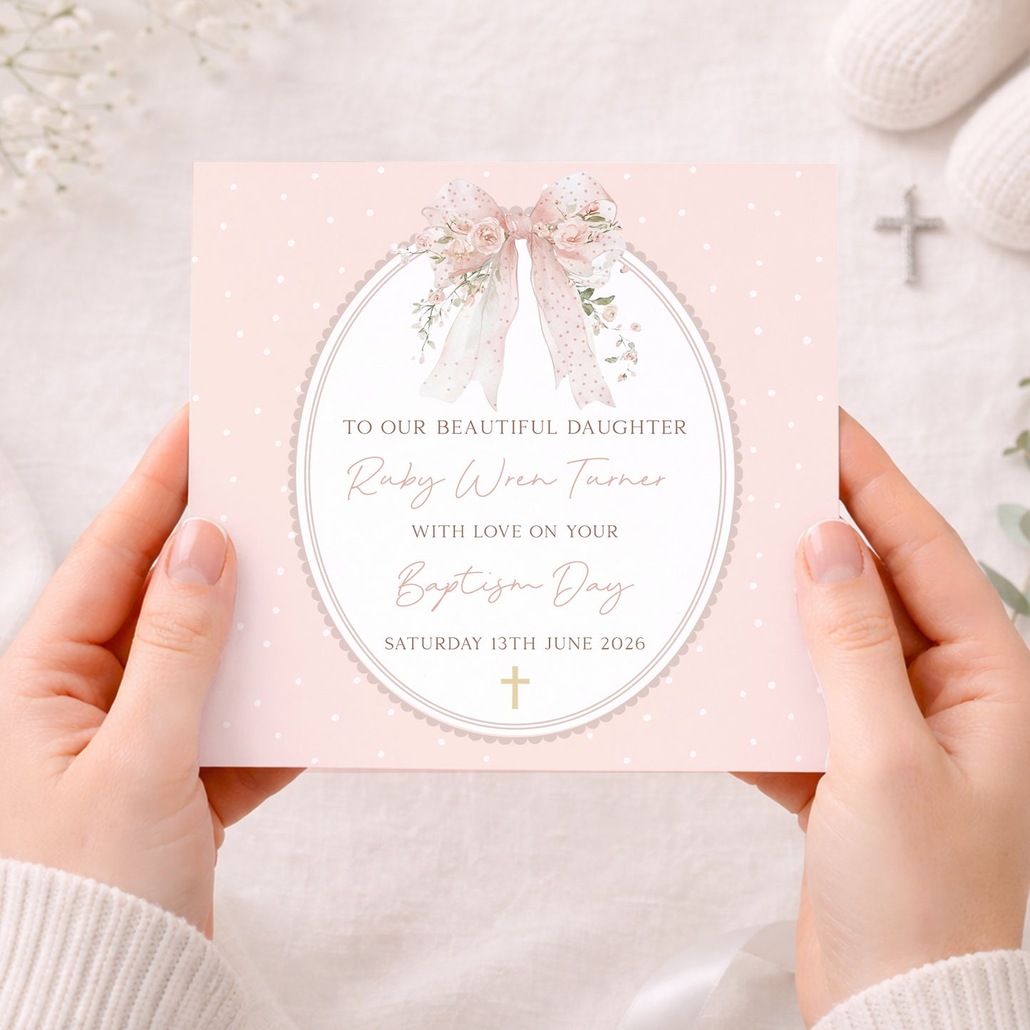 Personalised Goddaughter Christening, Baptism Wrapping Paper