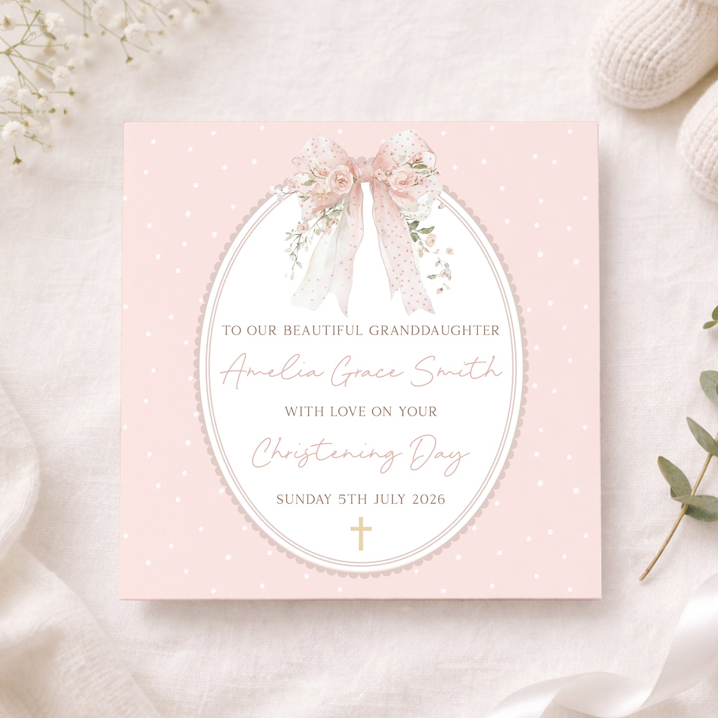 Personalised Goddaughter Christening, Baptism Wrapping Paper