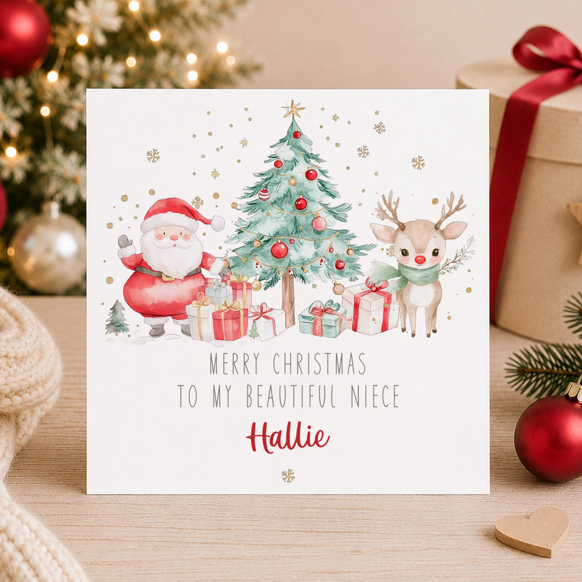 Personalised Christmas Wrapping Paper | Girls Santa Reindeer & Snowman Gift Wrap