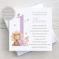 Personalised Girl's 1st Birthday Card