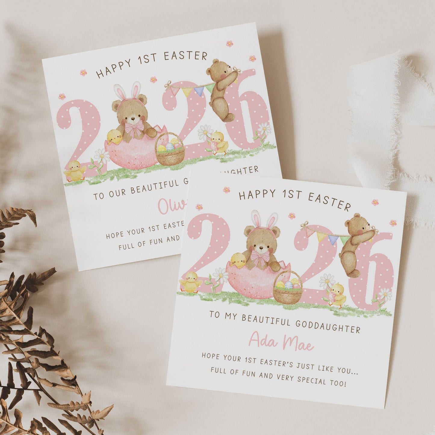 Personalised Girl's First Easter Card
