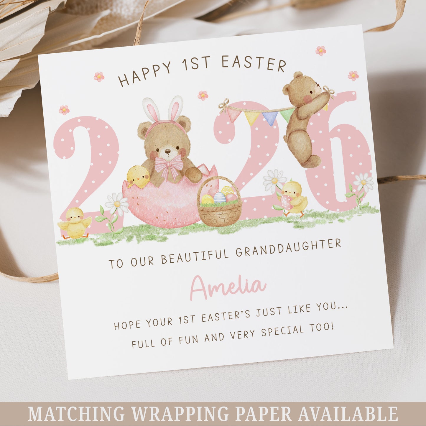 Personalised Girl's First Easter Card