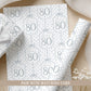 Personalised 80th birthday floral number wrapping paper with blue polka dot background and personalised name.
