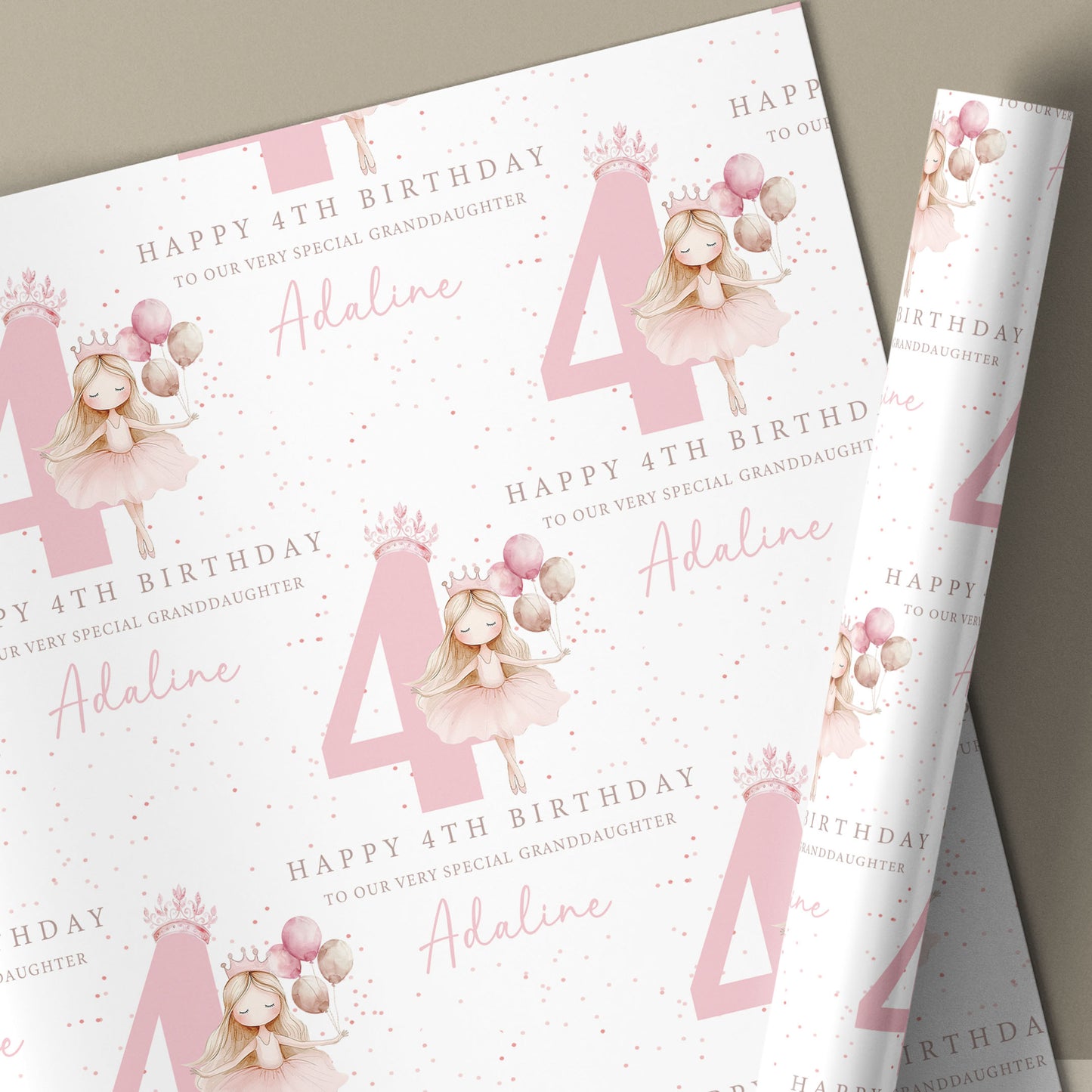 Personalised Pink Ballerina Girl's Birthday Card