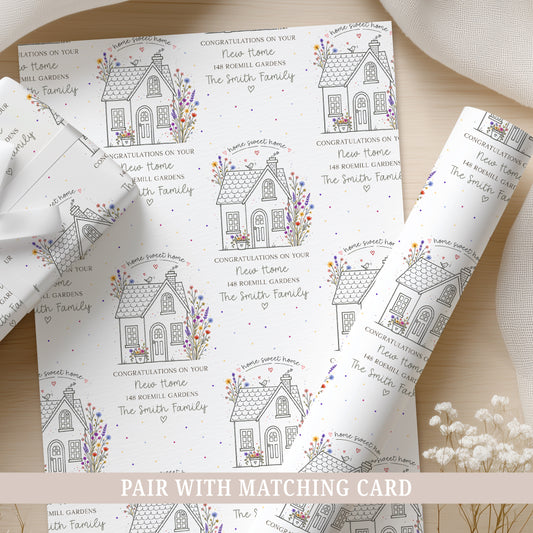 Personalised Home Sweet Home Wrapping Paper