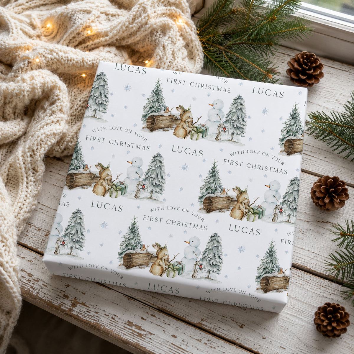 Personalised Nephew First Christmas Card