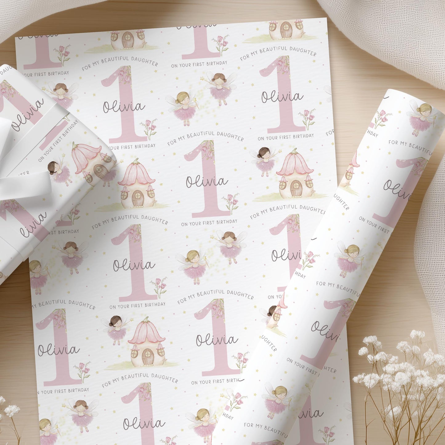 Personalised Fairy 1st Birthday Card For Daughter