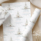 Personalised Girl's Christening, Baptism Wrapping Paper - Floral Church