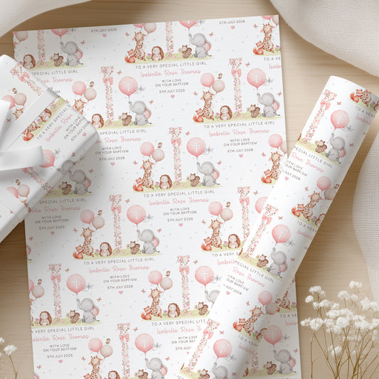 Personalised Granddaughter Christening, Baptism Wrapping Paper