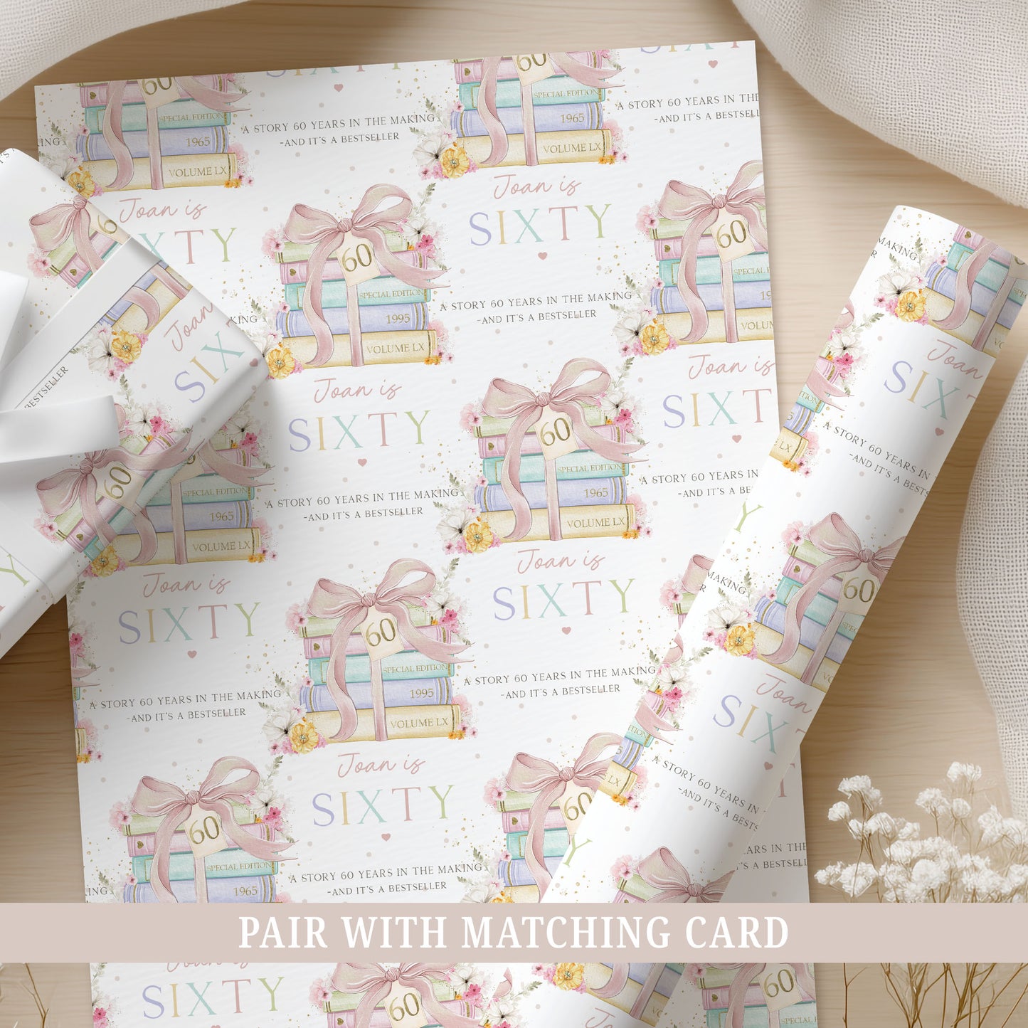 Personalised 60th Birthday Wrapping Paper
