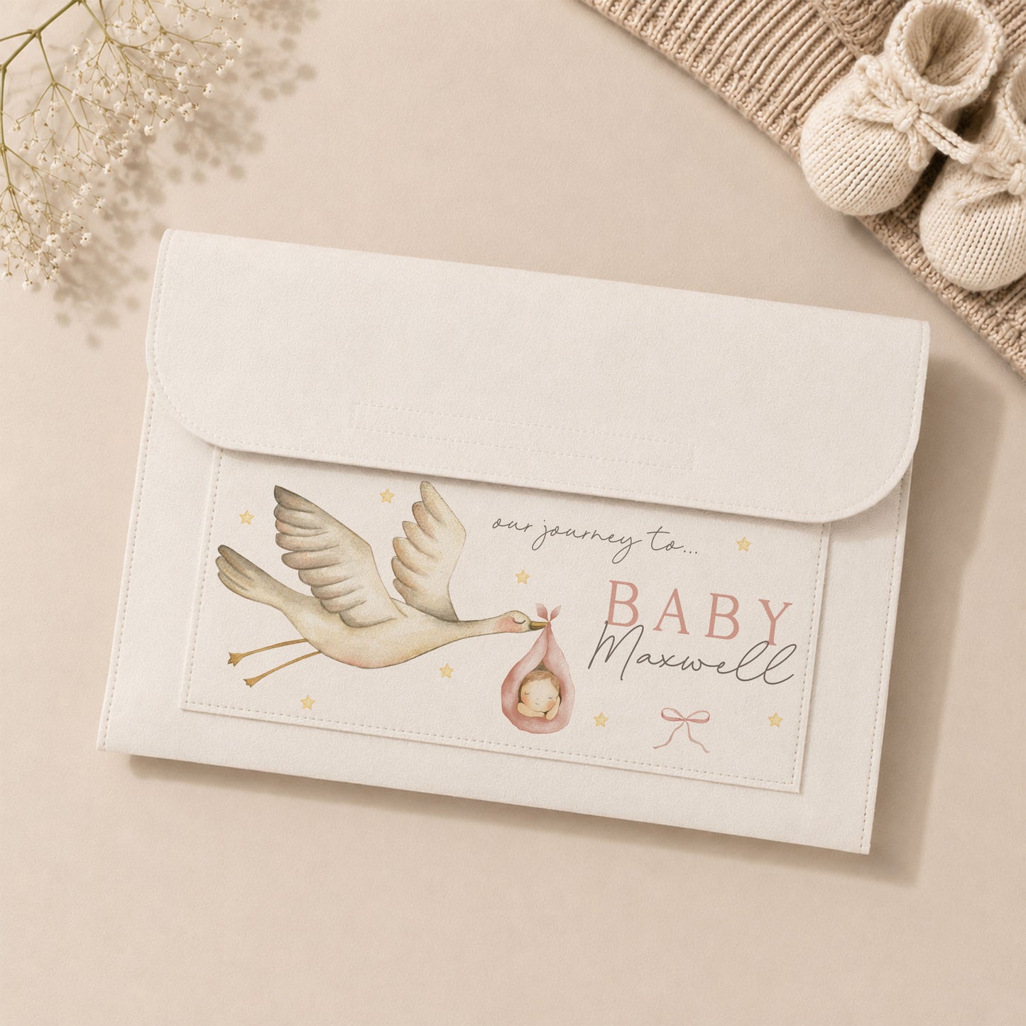 Baby Girl Pregnancy Notes Folder