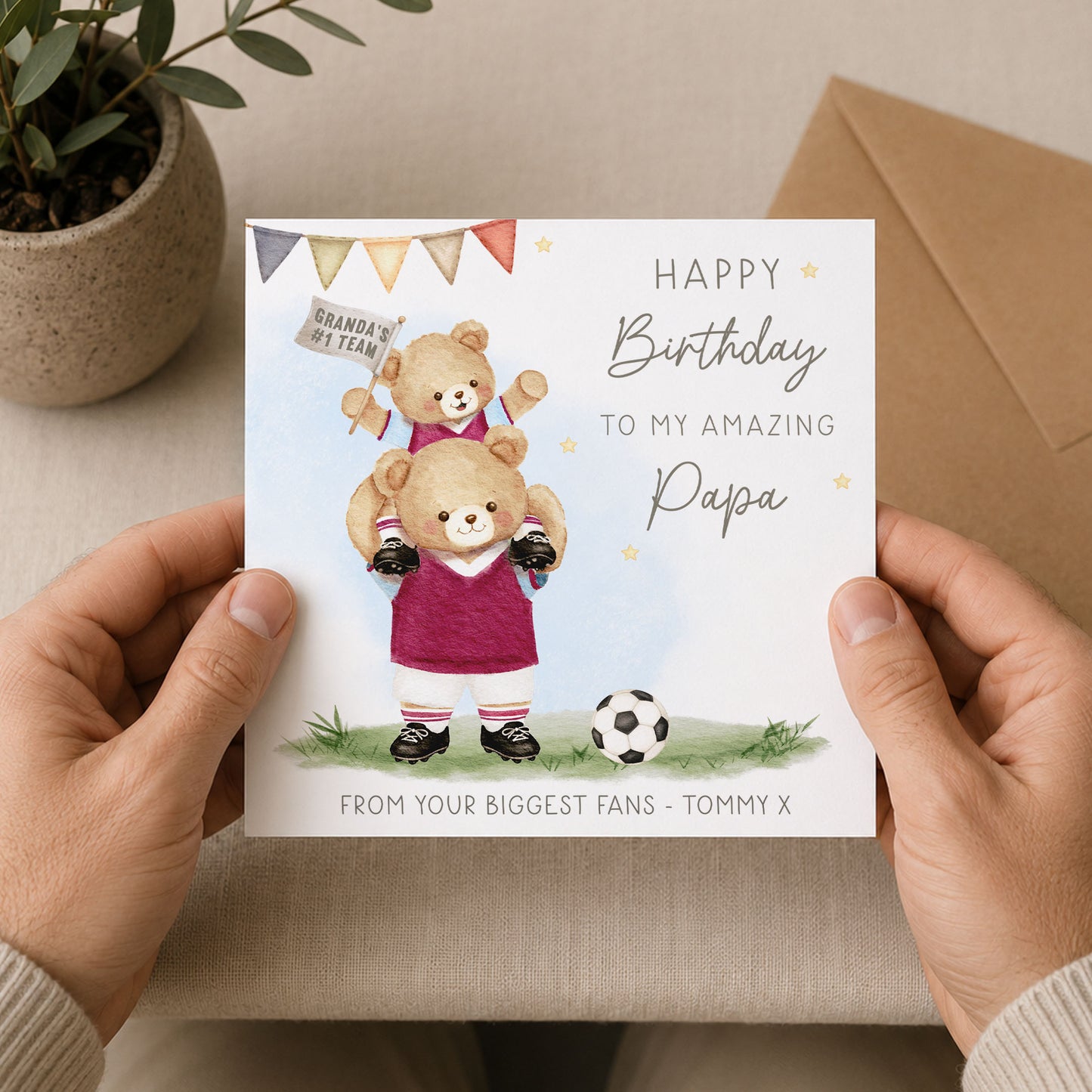 Personalised Football Bear Birthday Wrapping Paper