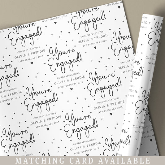 Personalised 'You're Engaged!' Engagement Gift Wrapping Paper