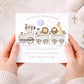 Personalised Son Christening, Baptism Card - Safari Train