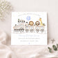 Personalised Son Christening, Baptism Card - Safari Train