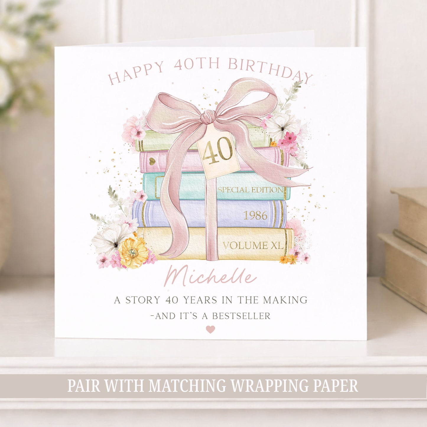 Personalised 40th Birthday Card For Friend