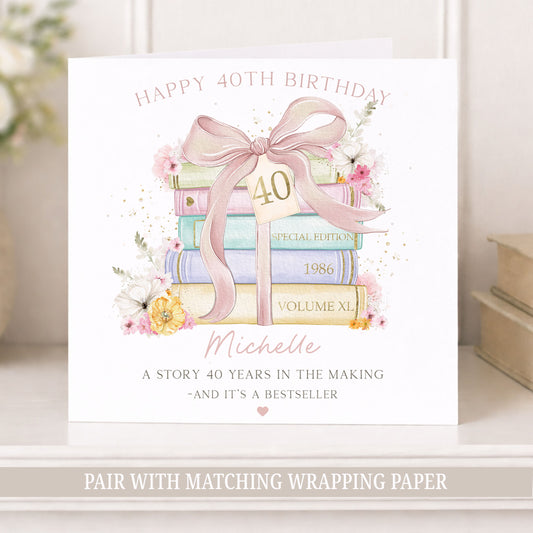 Personalised 40th Birthday Card For Friend