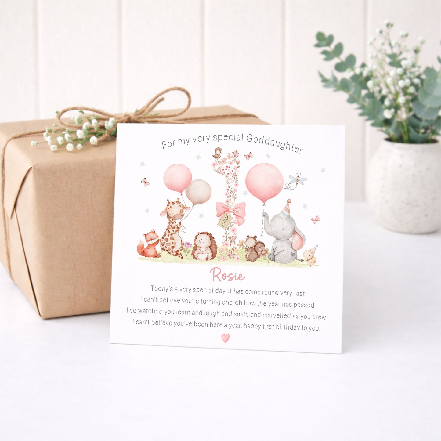 Personalised Girl's 1st Birthday Gift Wrapping Paper