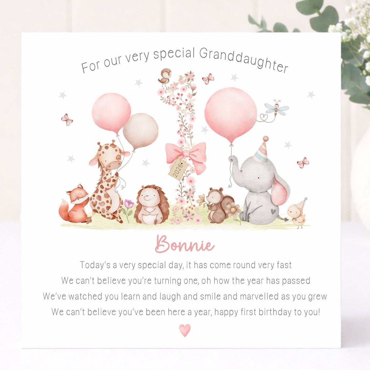 Personalised Girl's 1st Birthday Gift Wrapping Paper