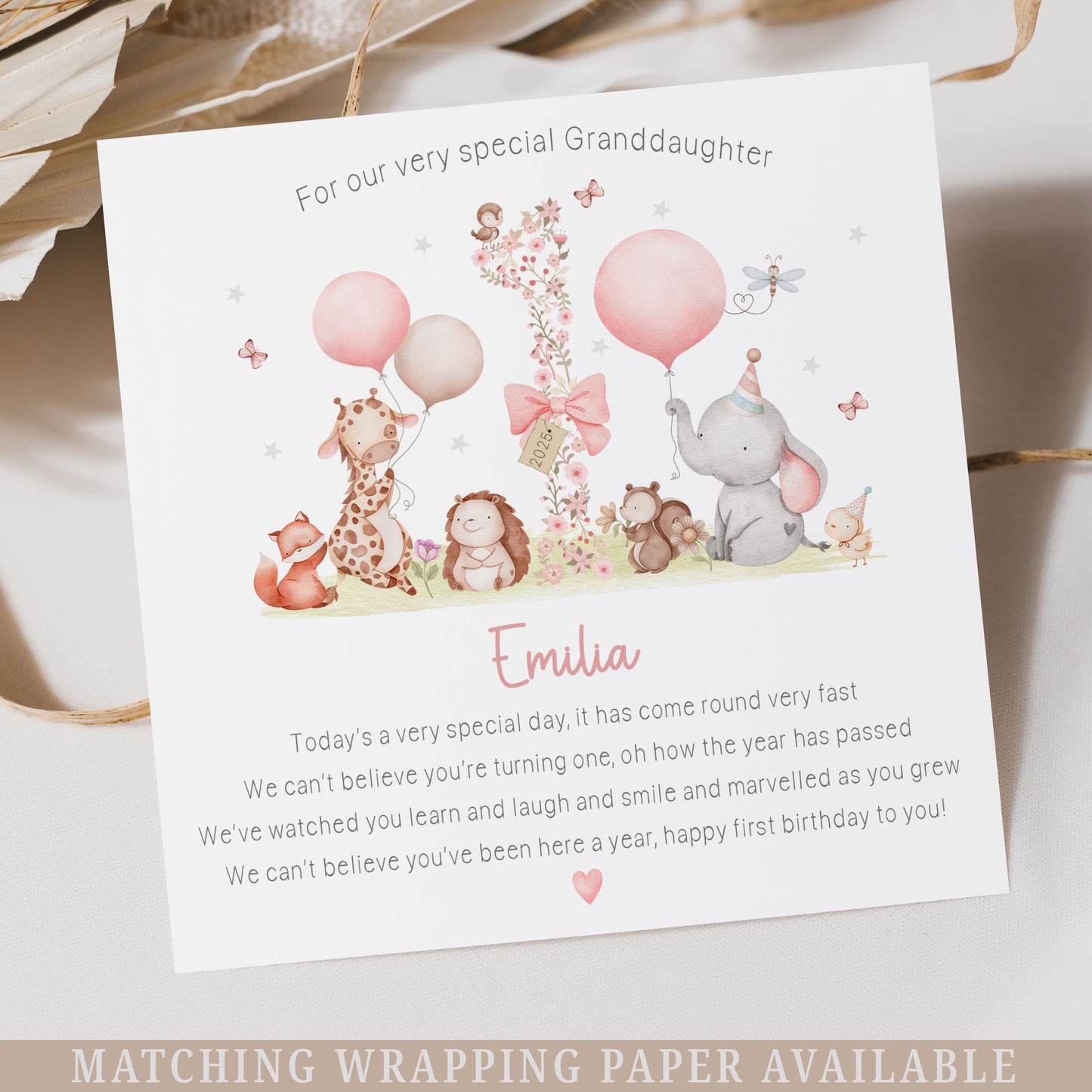 Personalised Girl's 1st Birthday Card