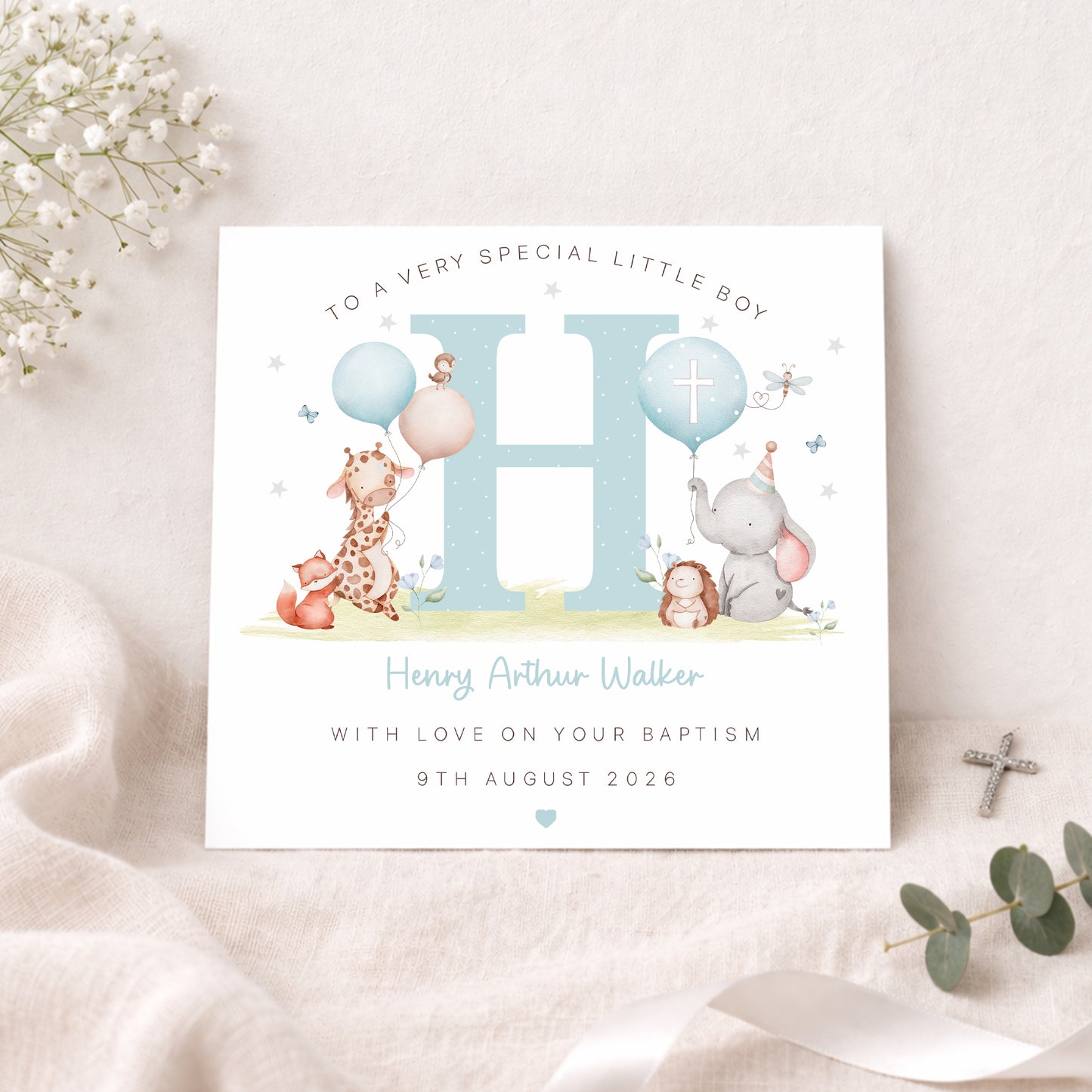 Personalised Nephew Christening, Baptism Card