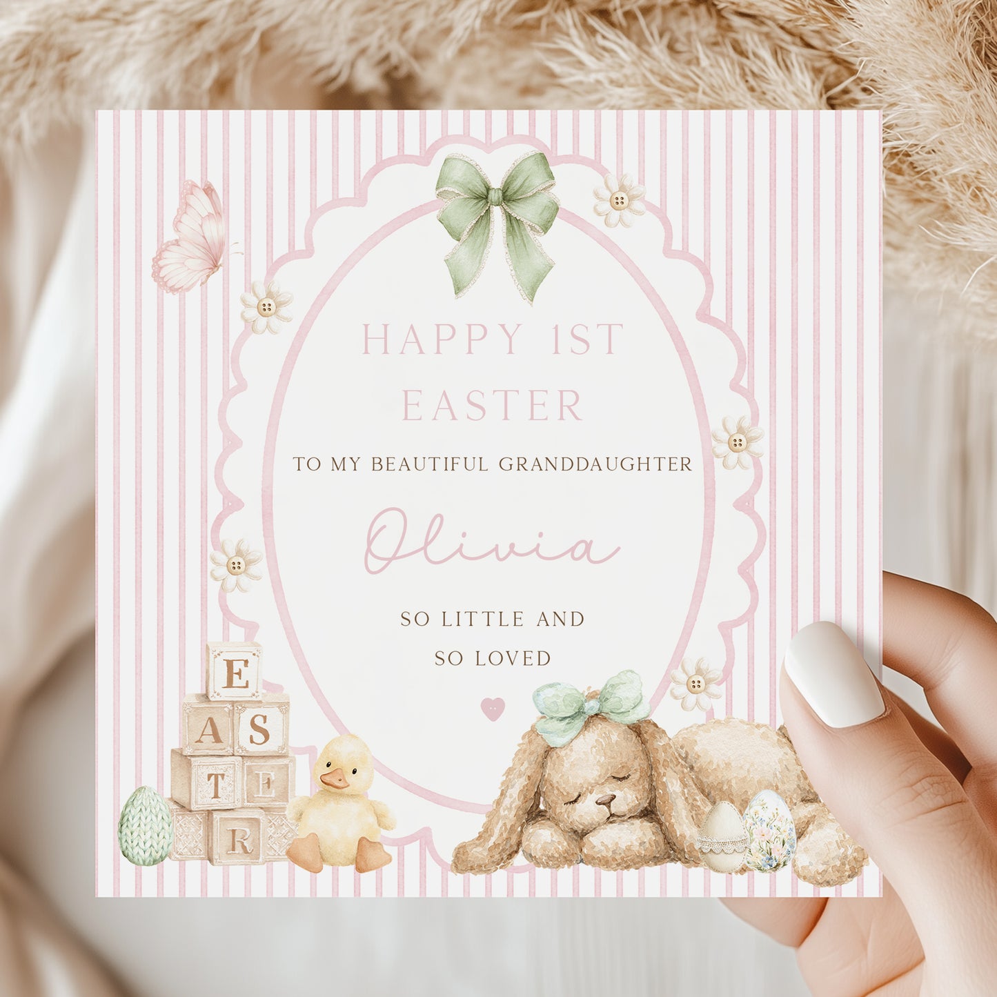 Personalised Girl's First Easter Card