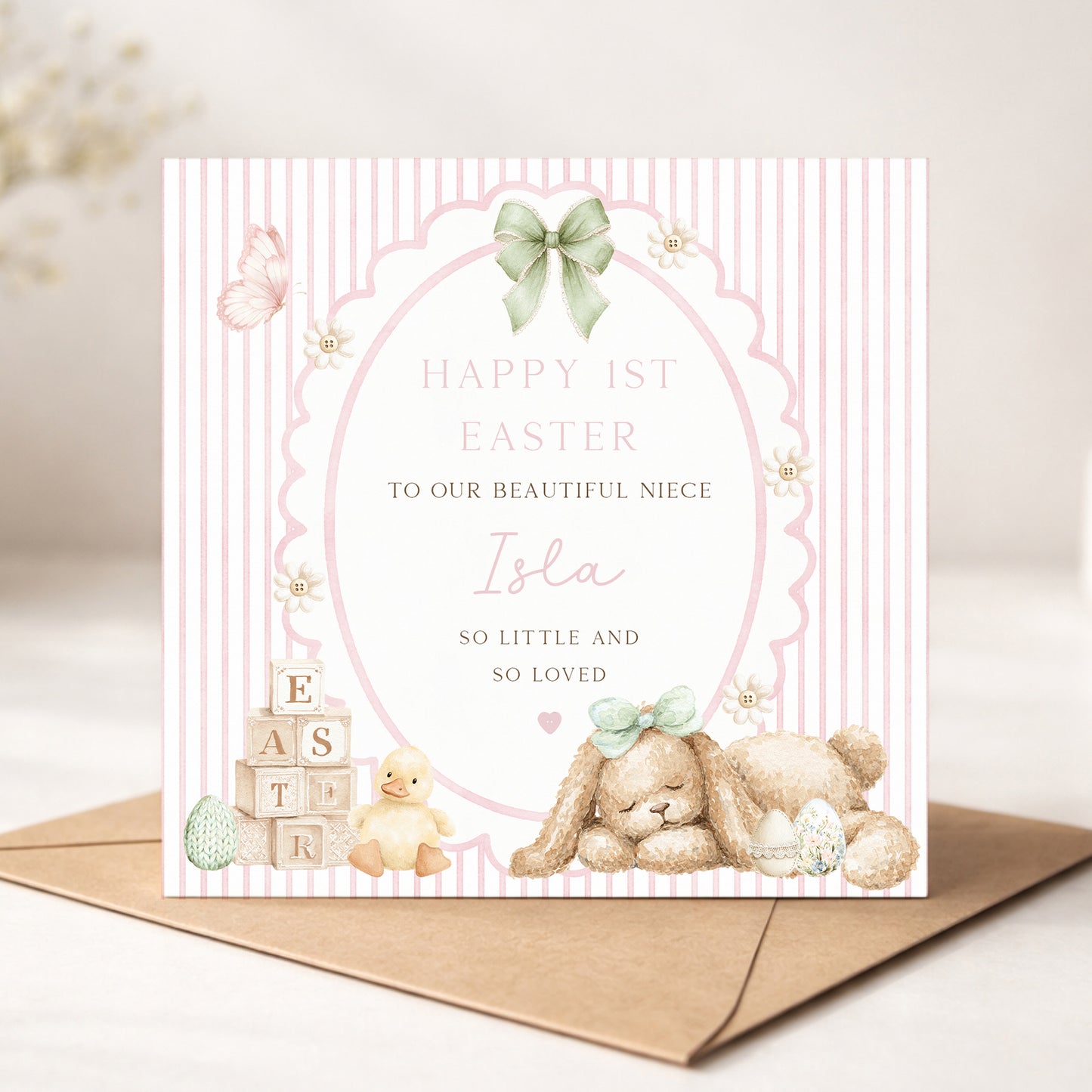 Personalised Girl's First Easter Card