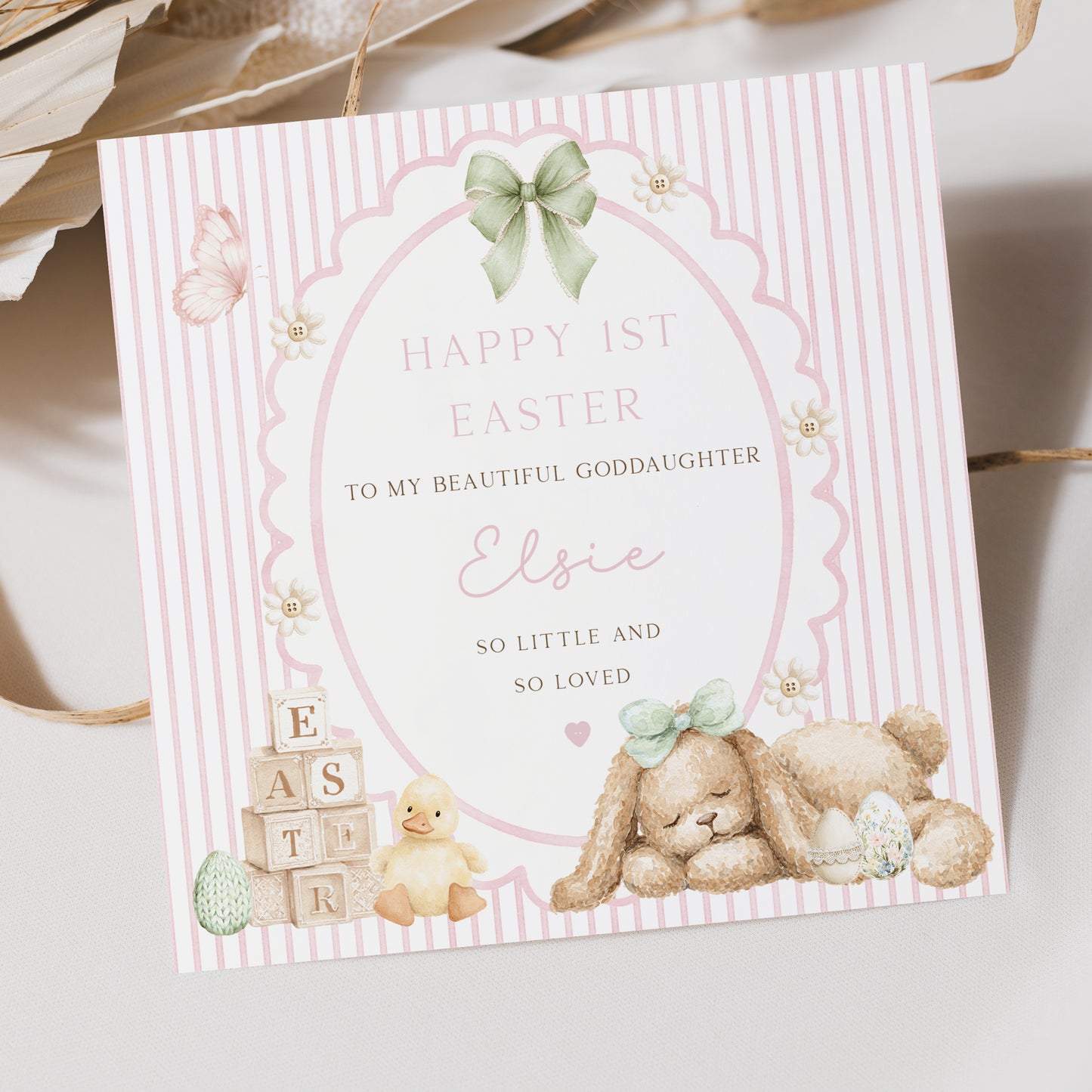 Personalised Girl's First Easter Card