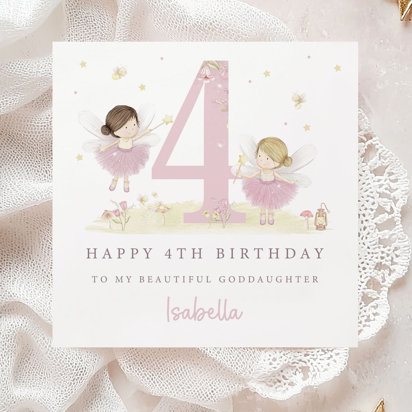 Personalised Girl's Fairy Birthday Card