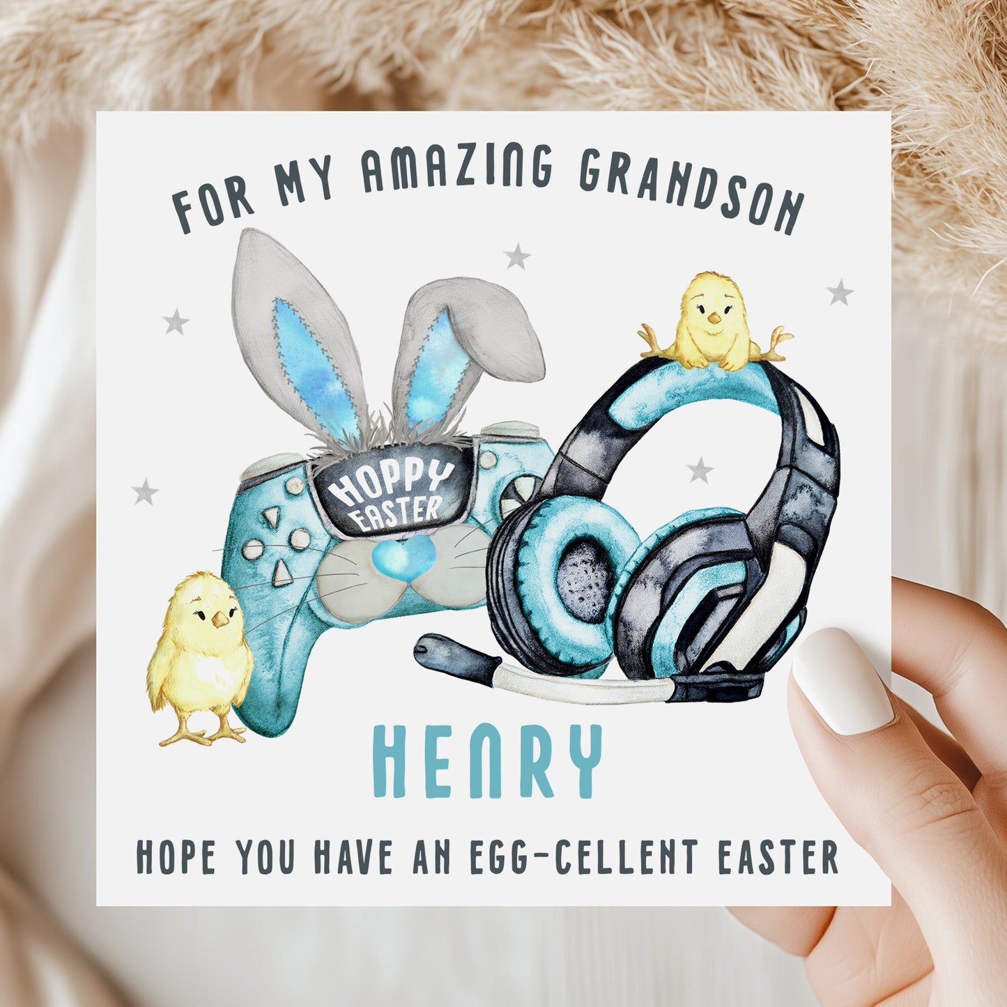 Personalised Gaming Easter Card for Boys