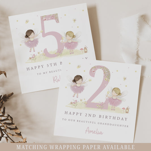 Personalised Girl's Fairy Birthday Card