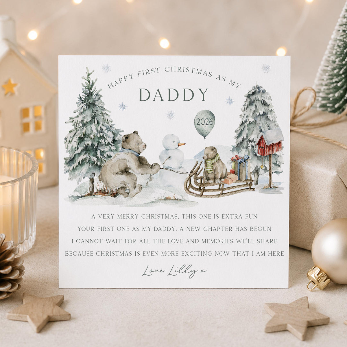 Personalised First Christmas as my Daddy Card