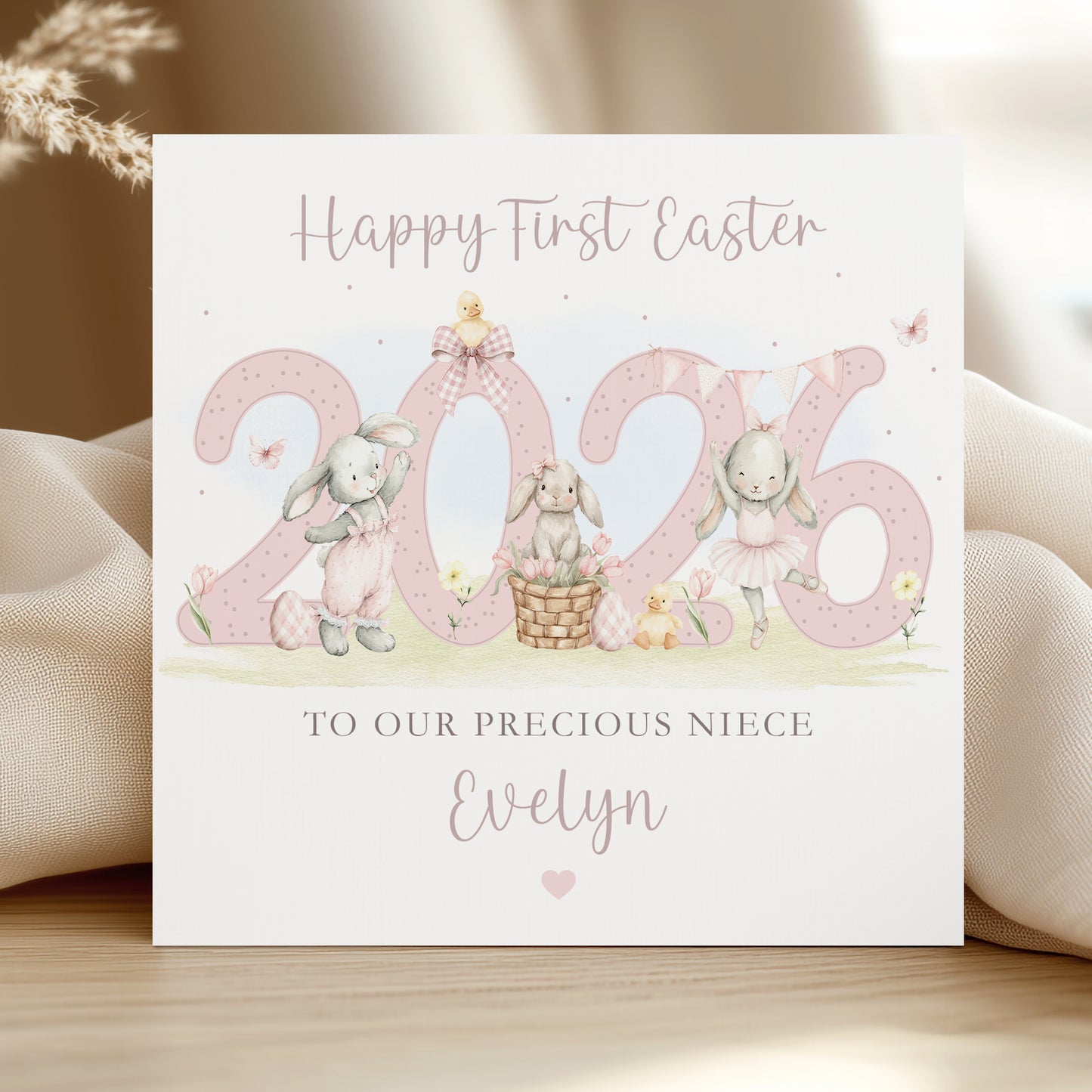 Personalised Girl's First Easter Card
