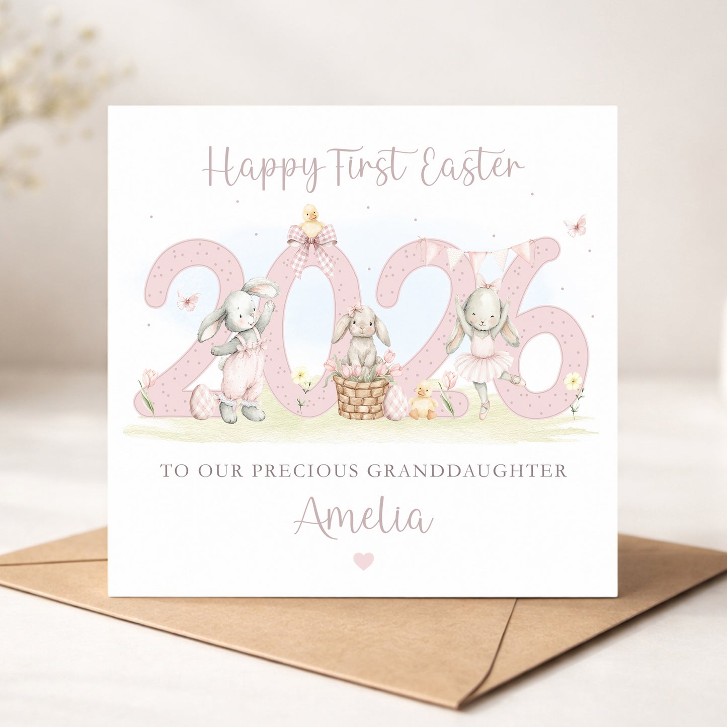 Personalised Girl's First Easter Card