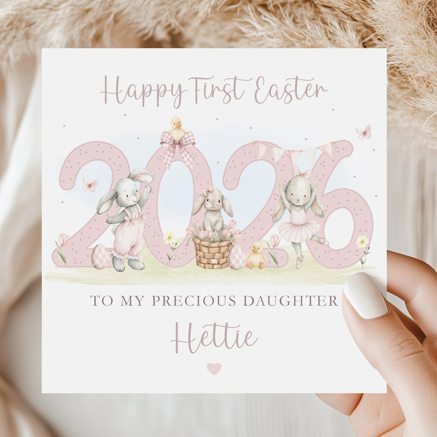 Personalised Girl's First Easter Card