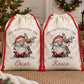 Personalised Santa & Reindeer Christmas Sack