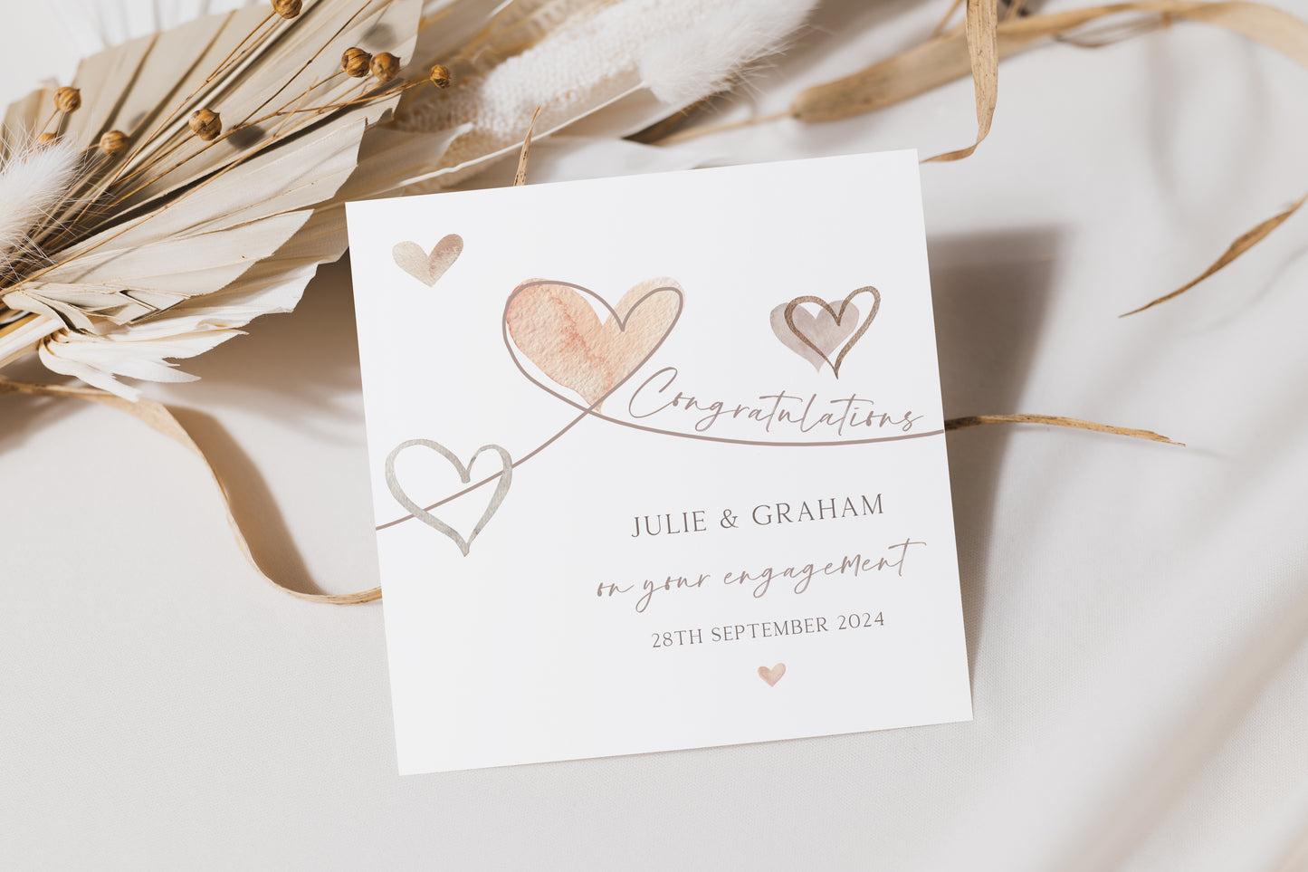 Personalised Hearts Engagement Card