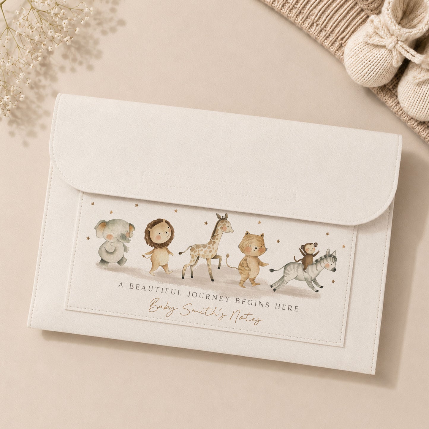 Custom Safari Pregnancy Notes Folder