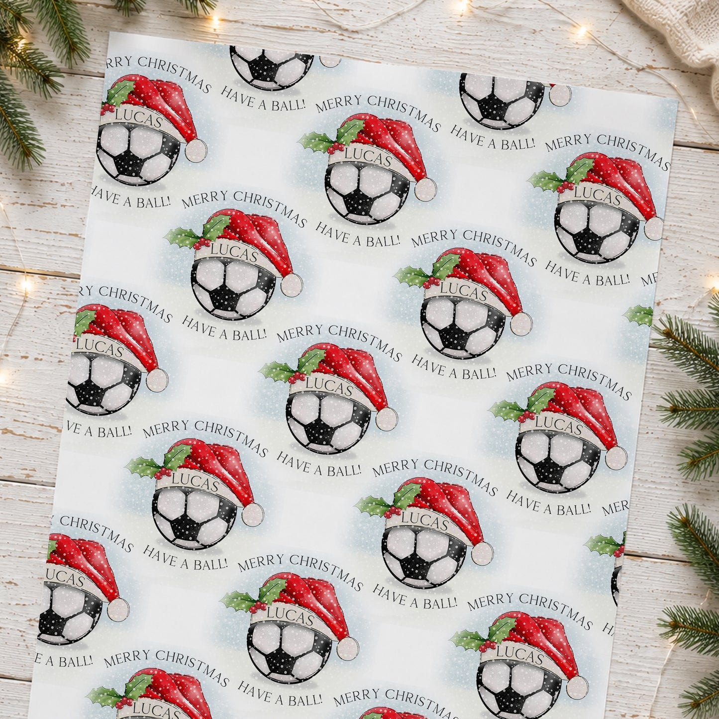 Personalised Football Christmas Wrapping Paper