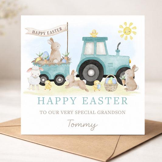 Personalised Farming Easter Card for Boys