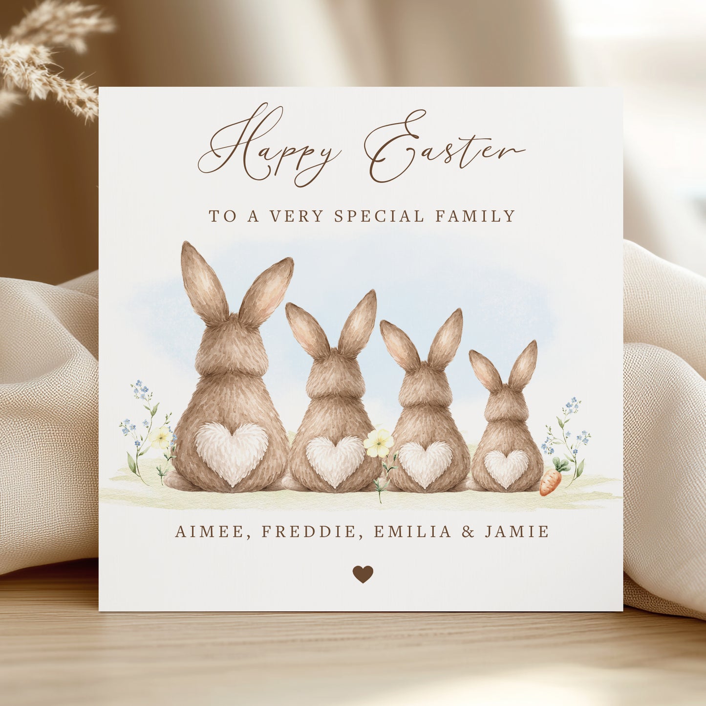 Personalised Easter Bunny Card for Family