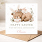 Personalised Girl's Bear Bunny Easter Card
