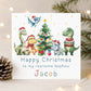 Personalised Dinosaur Christmas Card for Kids